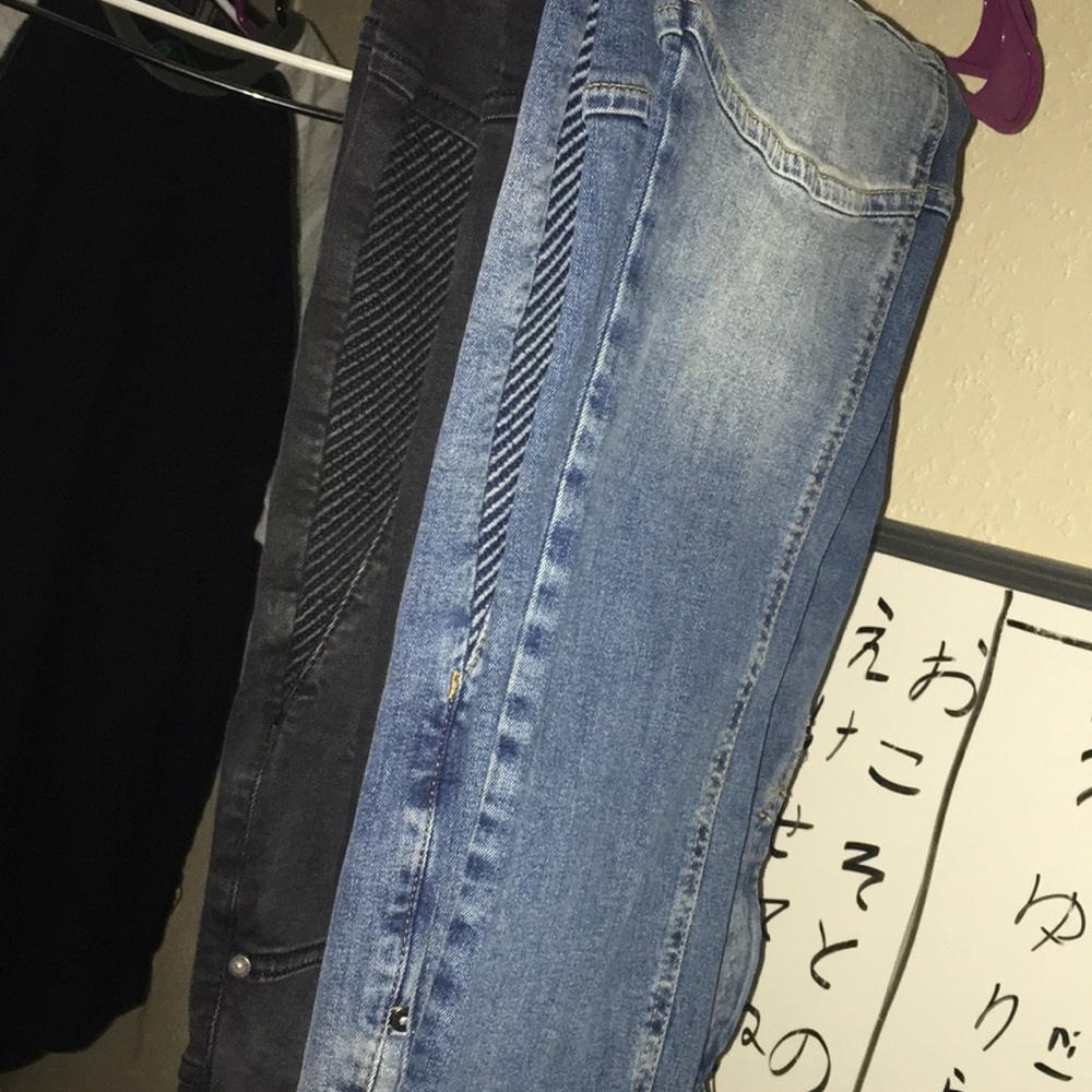 2 pairs of Zara biker jeans